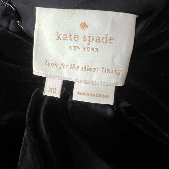 Kate Spade Velvet Bow Tie Neck Ruffle Dress - Picture 10 of 11